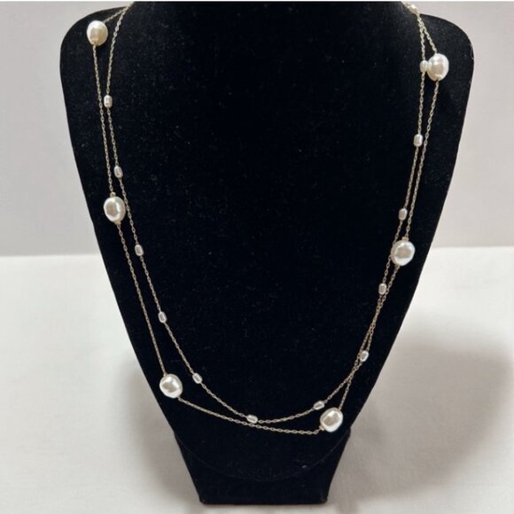 Stella & Dot Jewelry - Stella & Dot Modern Bohemian Pearl Station Necklace White Pearl N1185W NWT